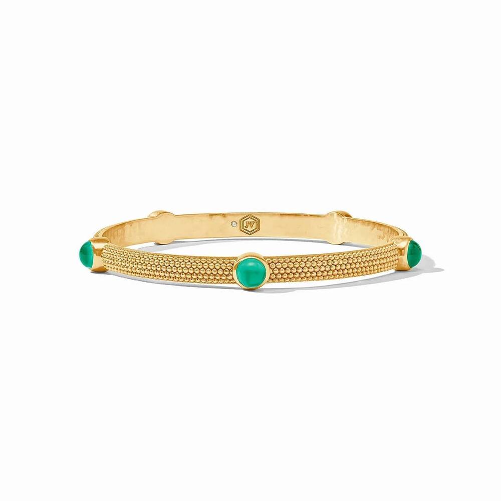 NEW JULIE VOS women's cabochon bangle in iridescent emerald green
